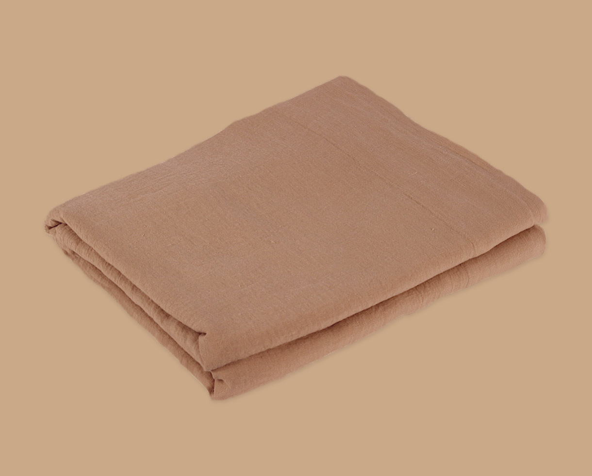 Drap plat en lin 100% - Couleur Chanvre