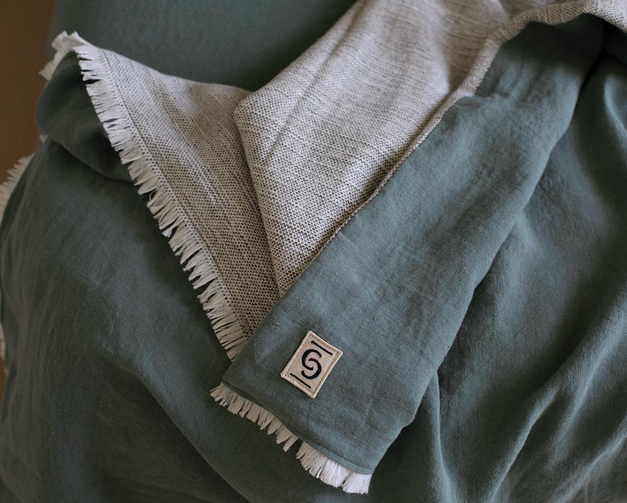 Plaid Chanvre Laine Jade - Couleur Chanvre