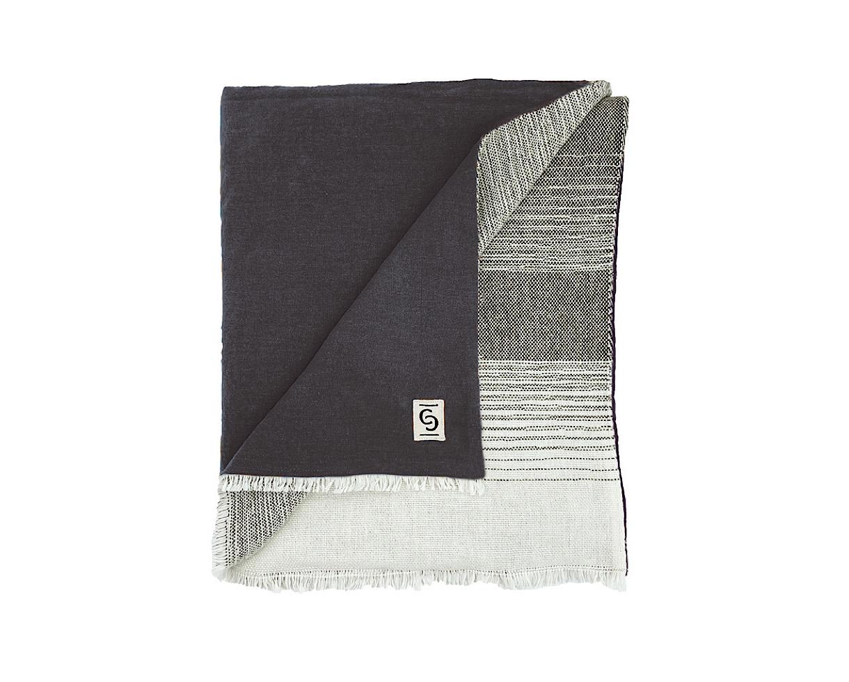 Plaid Chanvre Laine Anthracite - Couleur Chanvre