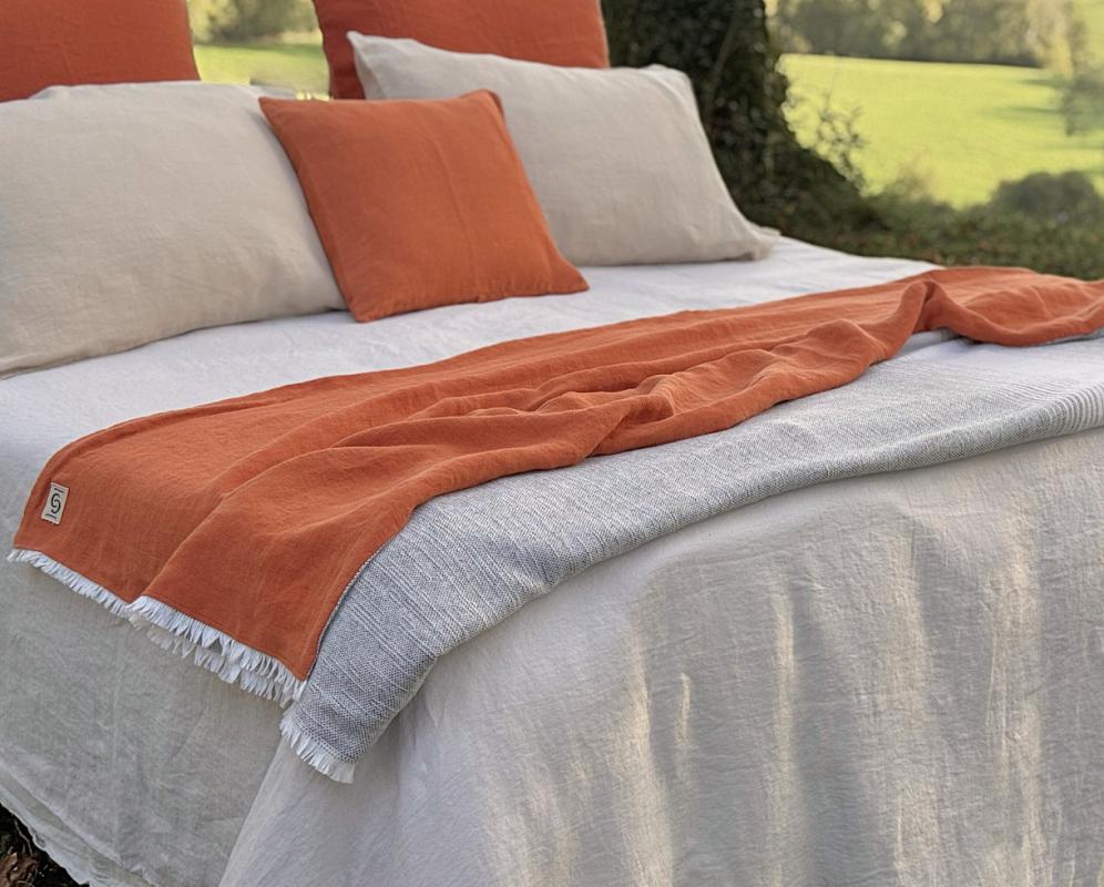 Plaid Chanvre Laine - Couleur Chanvre