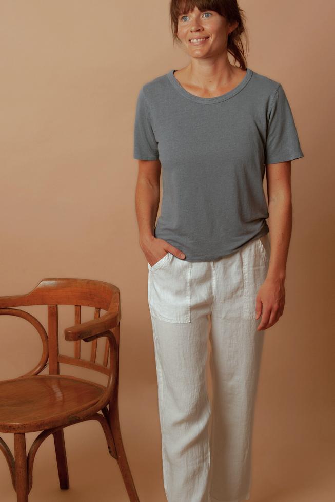 Women's hemp pants White Limestone - Couleur Chanvre