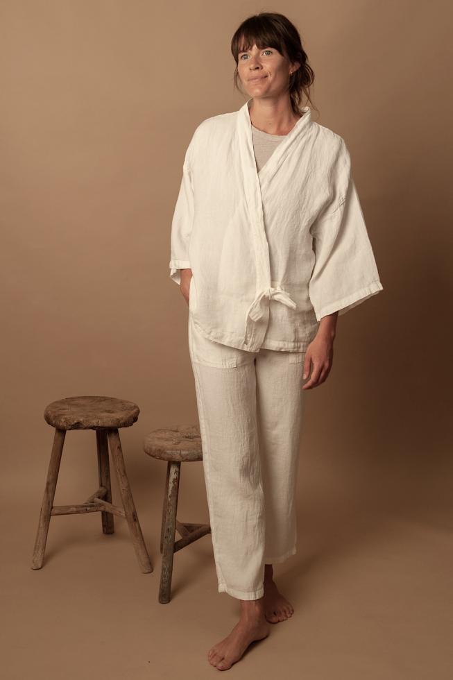 Women's hemp pants White Limestone - Couleur Chanvre