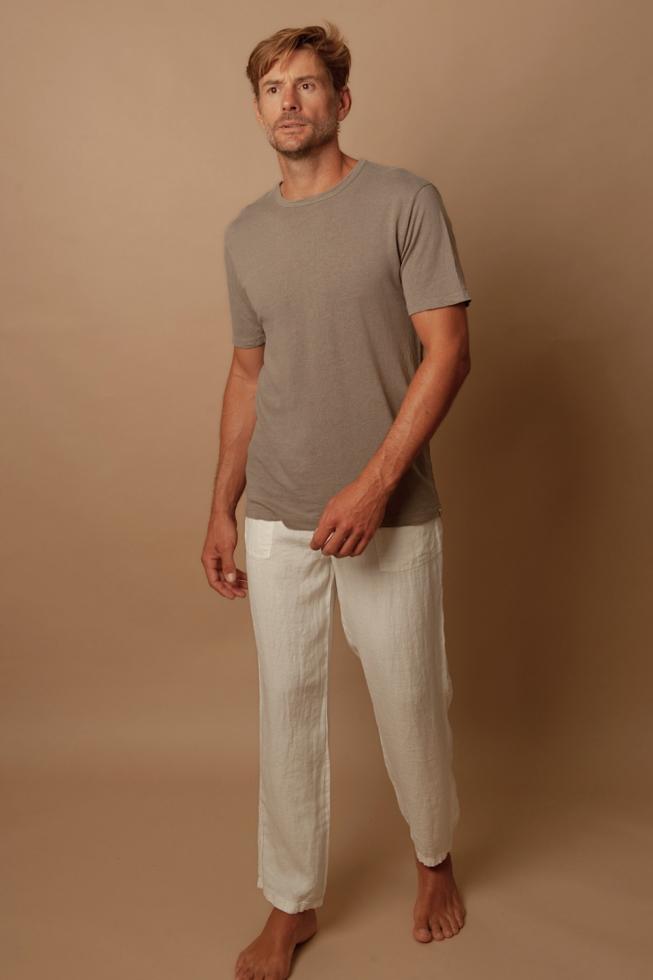 Pantalones de Cáñamo Para Hombre Blanco de cal - Couleur Chanvre