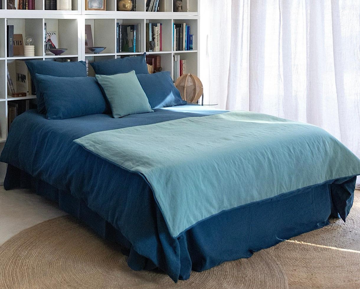 Housse de couette Lin Bleu du Japon - Couleur Chanvre