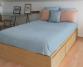 Housse de couette Lin Bleu Embruns - Couleur Chanvre