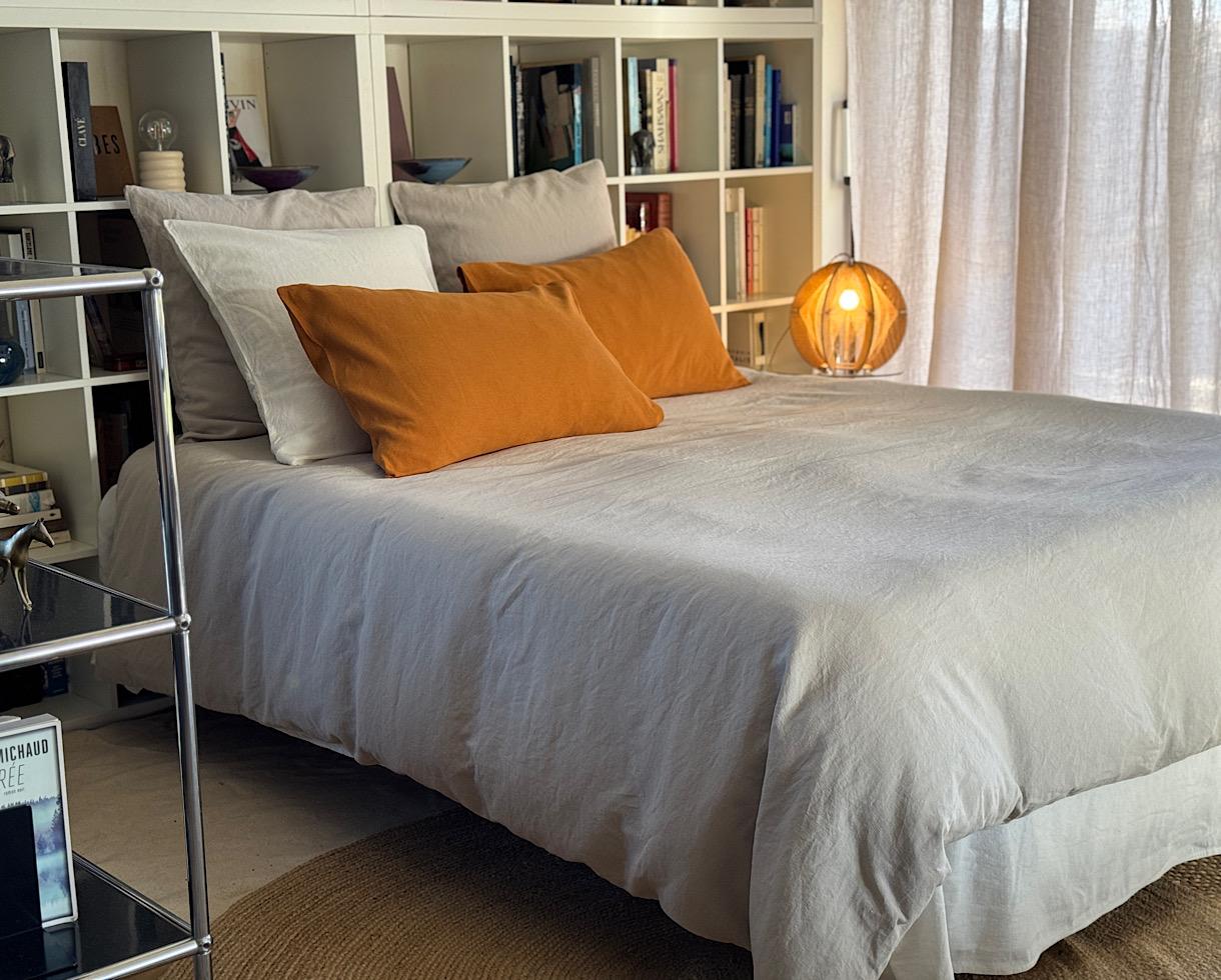 Housse de couette Lin Gris Perle - Couleur Chanvre