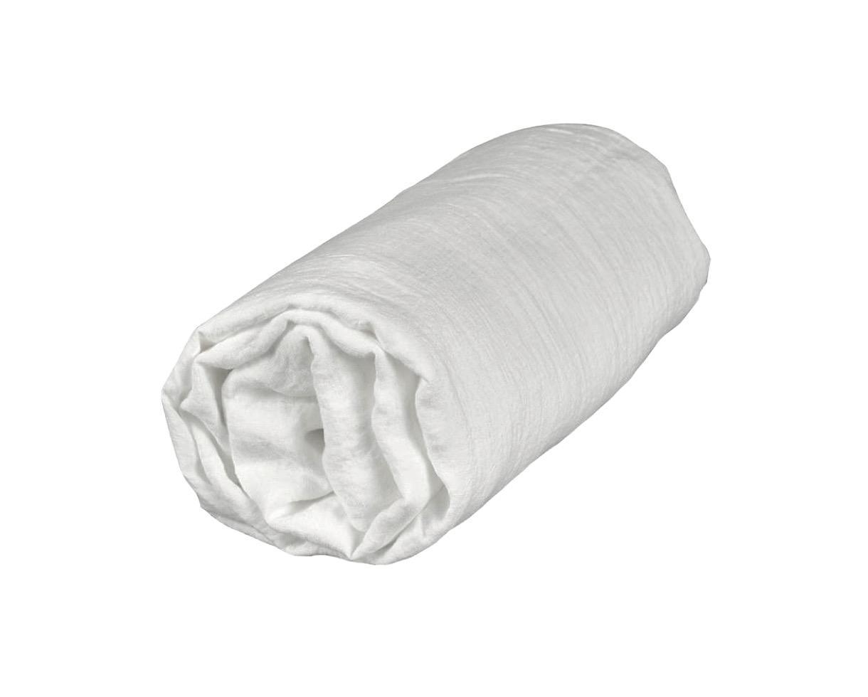 Linen Fitted Sheet White Limestone - Couleur Chanvre