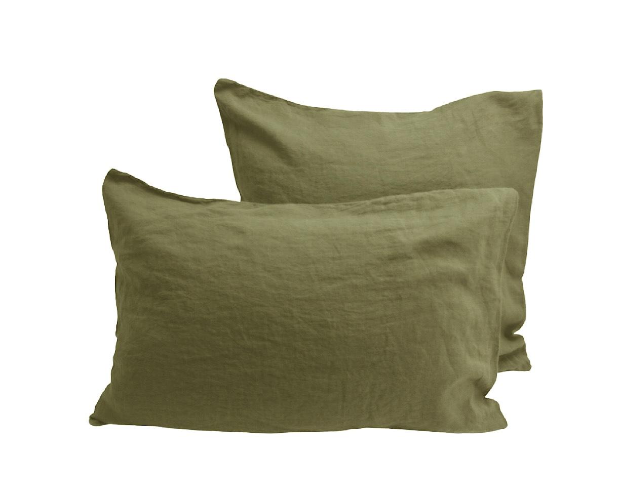 Linen Pillowcase Khaki - Couleur Chanvre