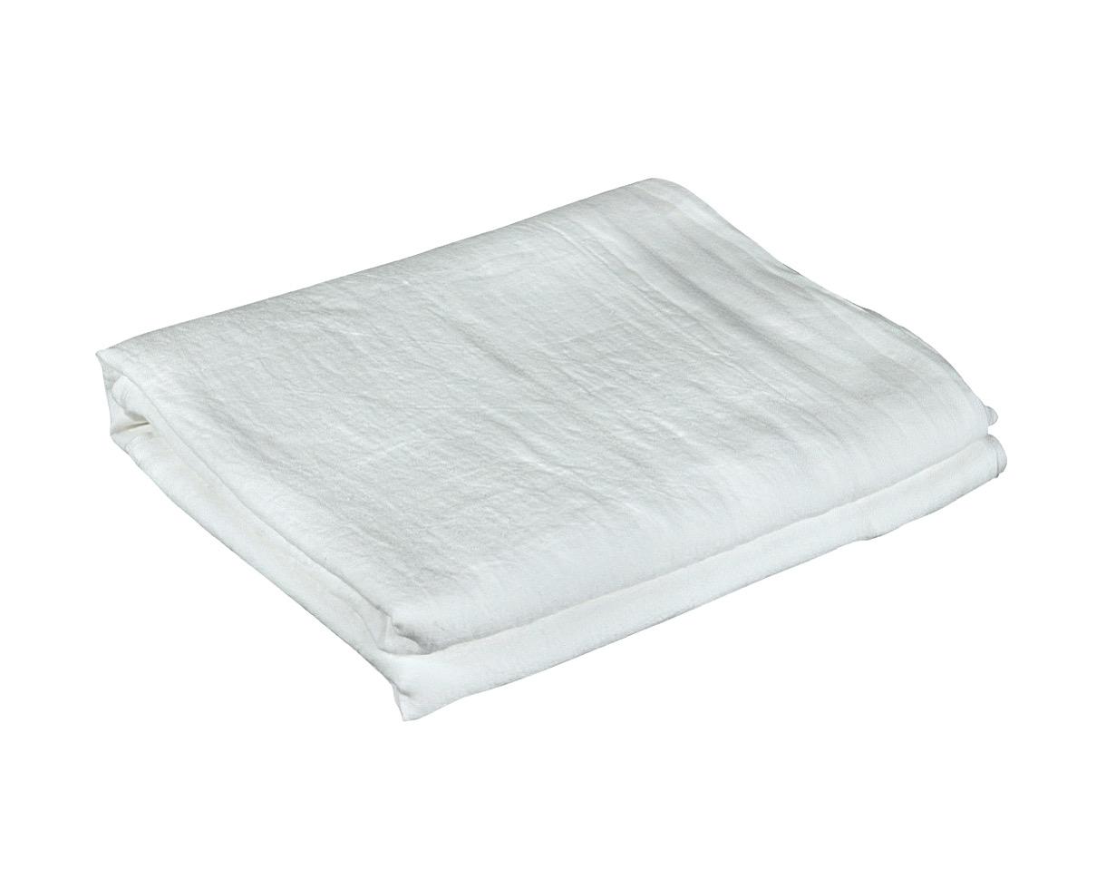 Drap plat Lin Blanc de chaux - Couleur Chanvre