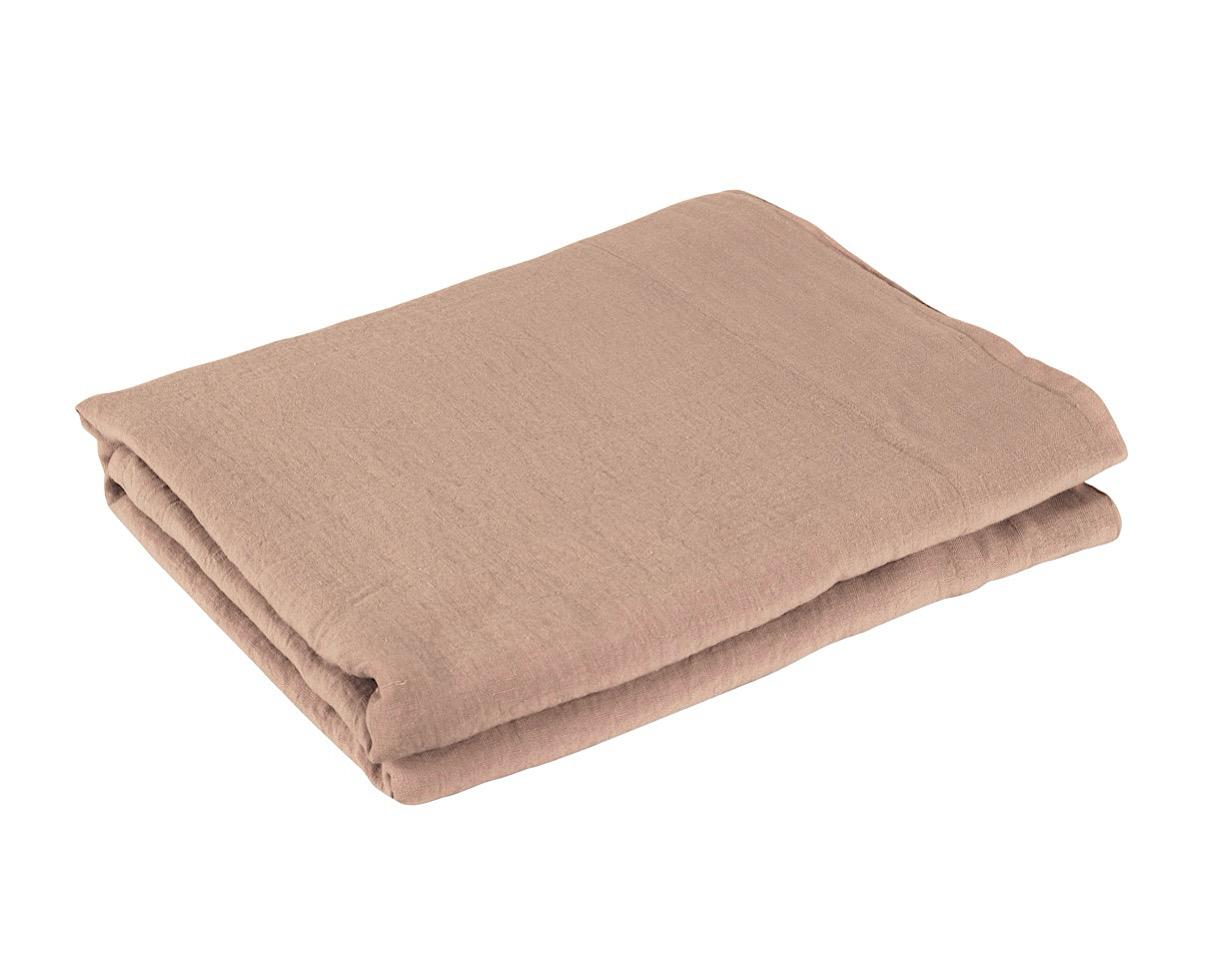 Drap plat Lin Rose des sables - Couleur Chanvre