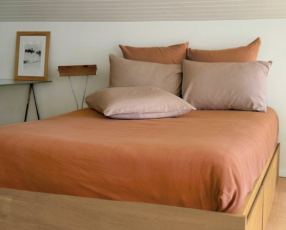 Drap plat Lin Terre de Toscane - Couleur Chanvre