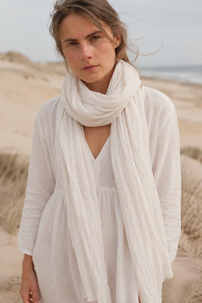 Hemp Scarf White Limestone - Couleur Chanvre