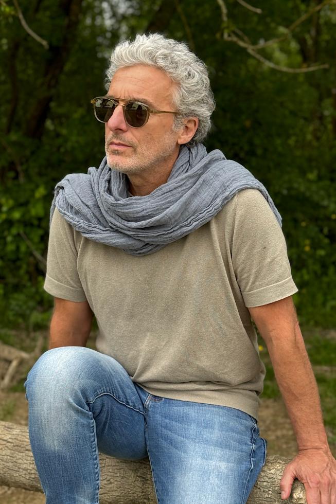 Hemp Scarf Blue Tea - Couleur Chanvre