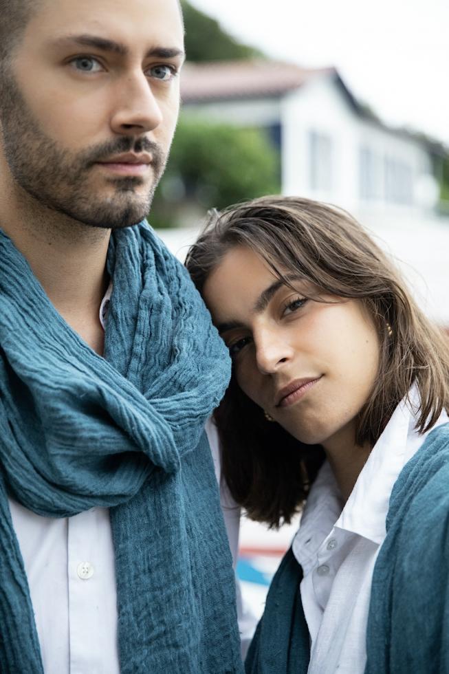 Hemp Scarf Austral Blue - Couleur Chanvre