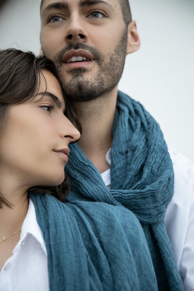 Hemp Scarf Austral Blue - Couleur Chanvre