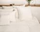 Taie d'oreiller chanvre avec volant plat Blanc de chaux - Couleur Chanvre
