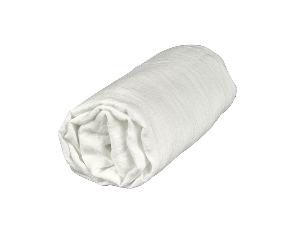 Drap housse en chanvre pur Blanc de chaux - Couleur Chanvre