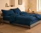 Pure hemp fitted sheet Japan Blue - Couleur Chanvre
