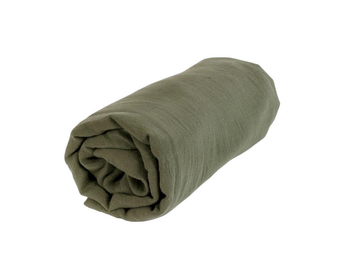 Pure hemp fitted sheet Khaki - Couleur Chanvre
