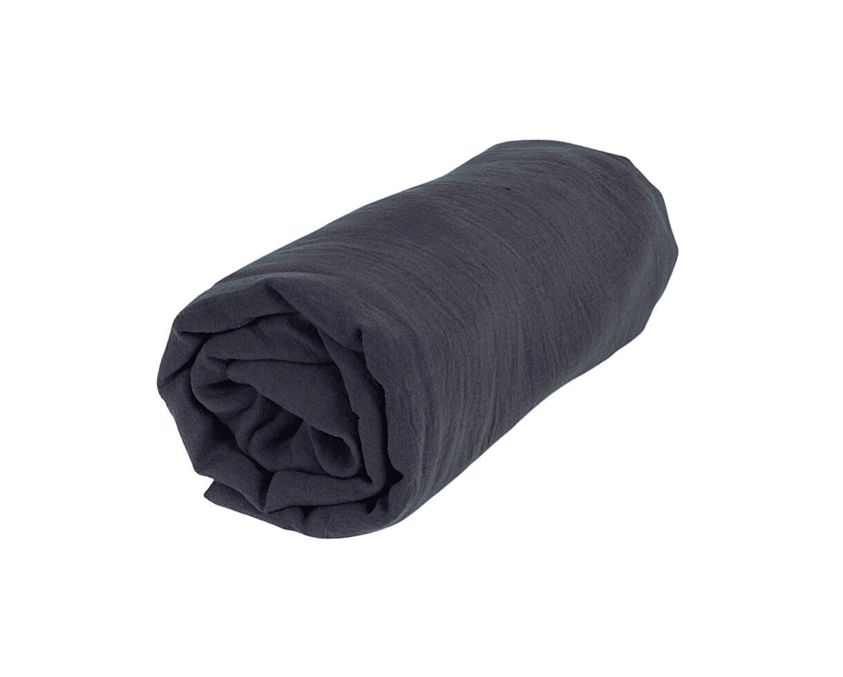 Drap housse chanvre pur Anthracite - Couleur Chanvre