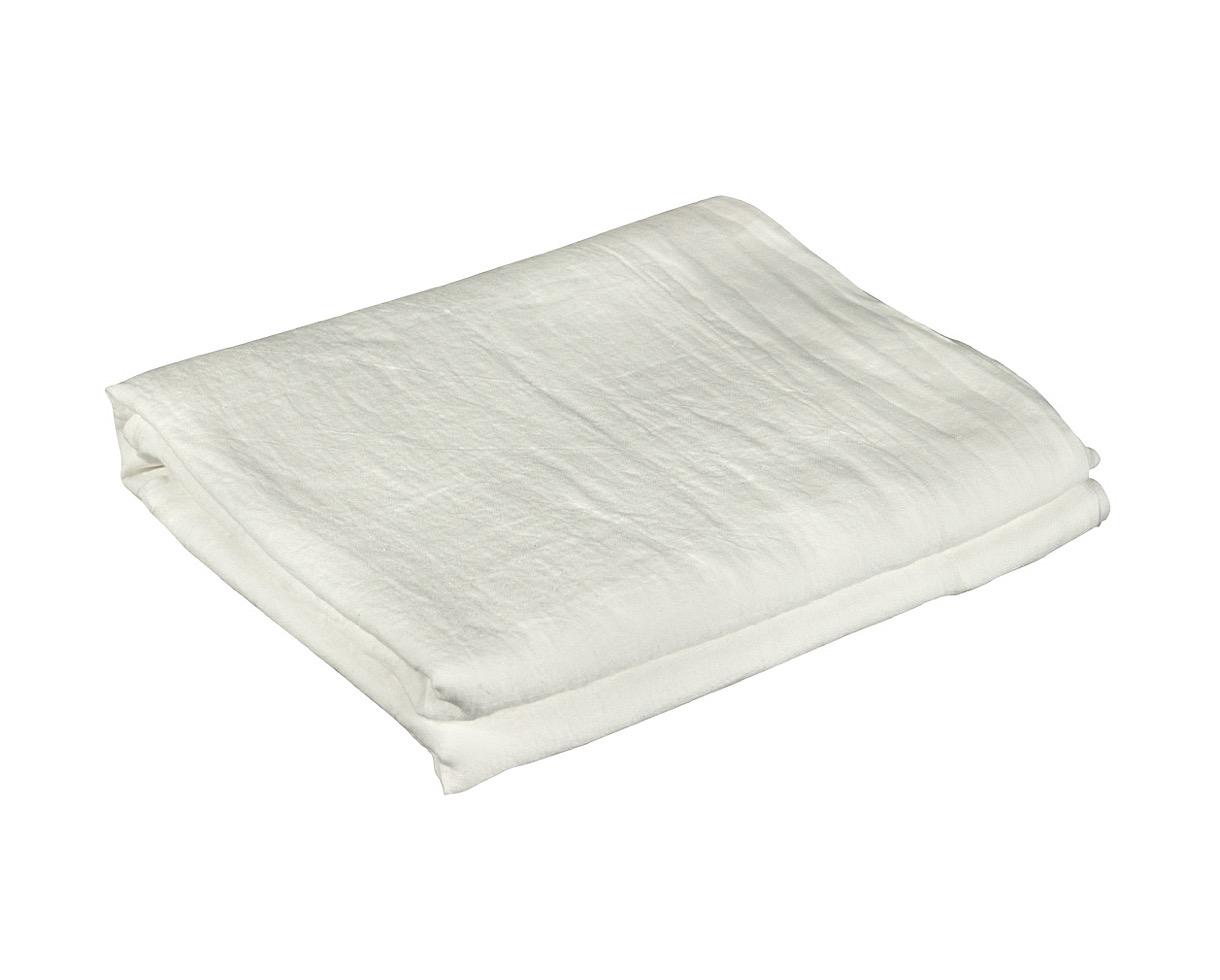 Drap plat chanvre pur Blanc de chaux - Couleur Chanvre