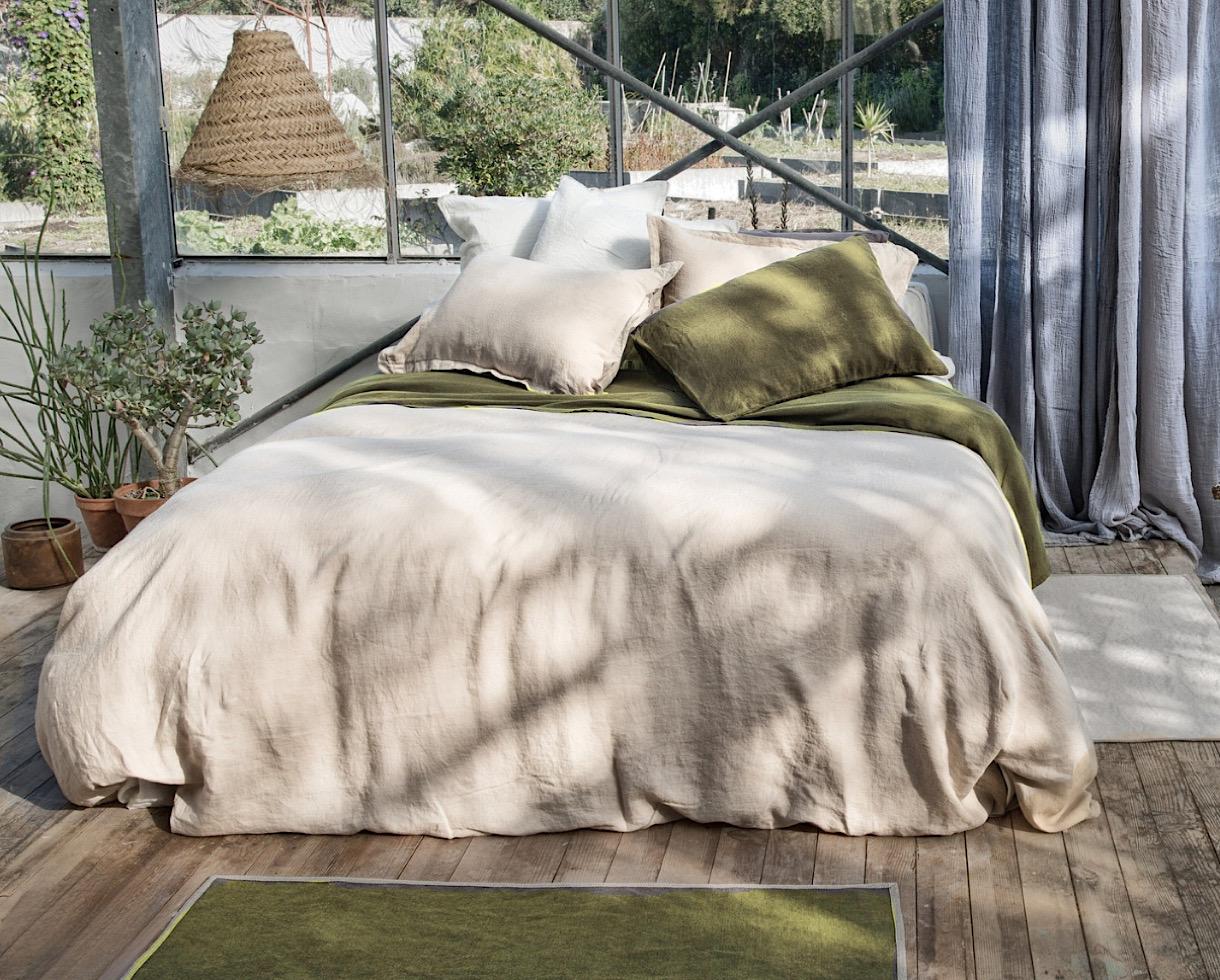 Pure hemp flat sheet Khaki - Couleur Chanvre