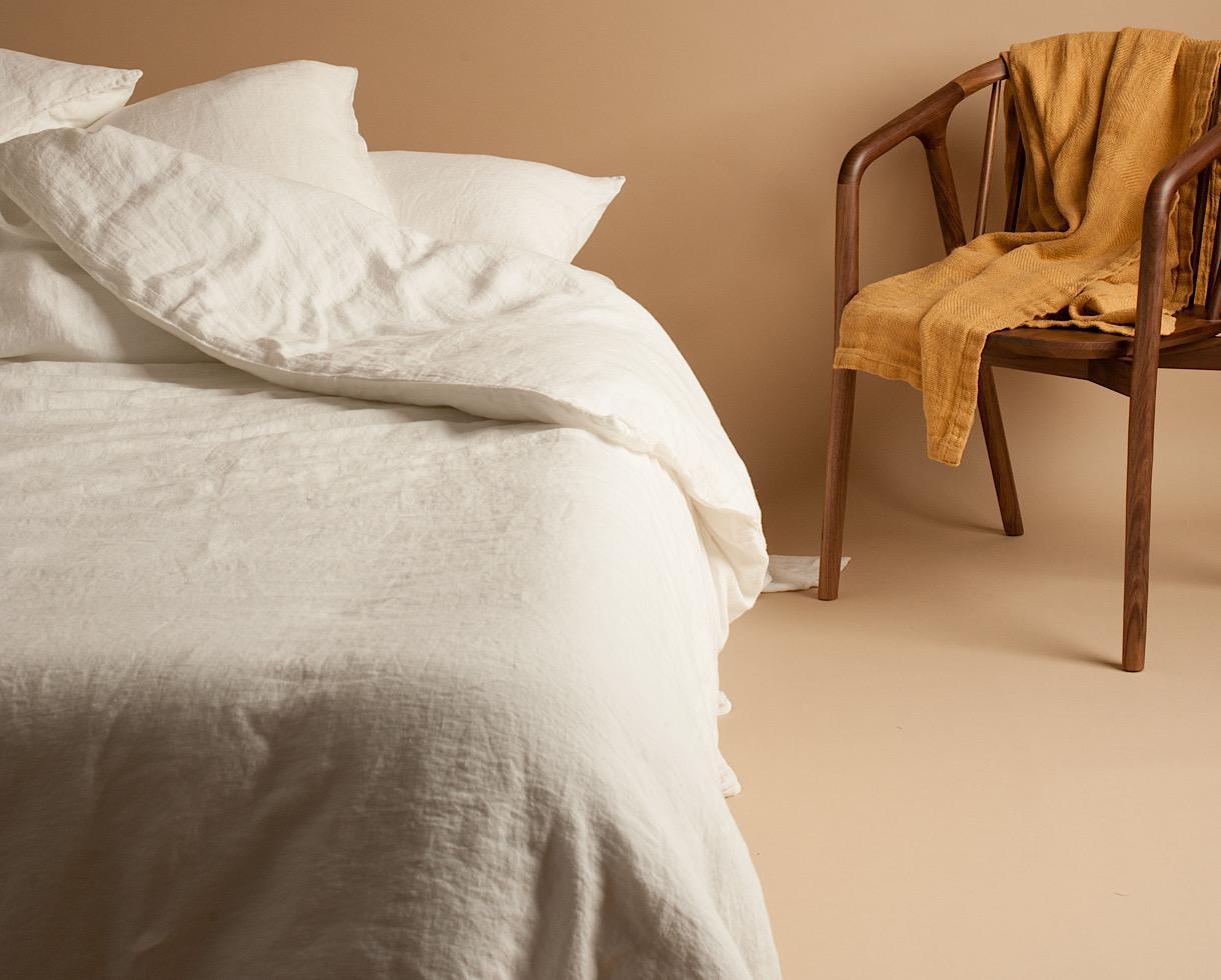 Housse de couette en chanvre Blanc de chaux - Couleur Chanvre