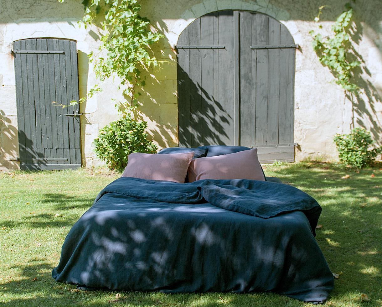 Pure hemp duvet cover Japan Blue - Couleur Chanvre