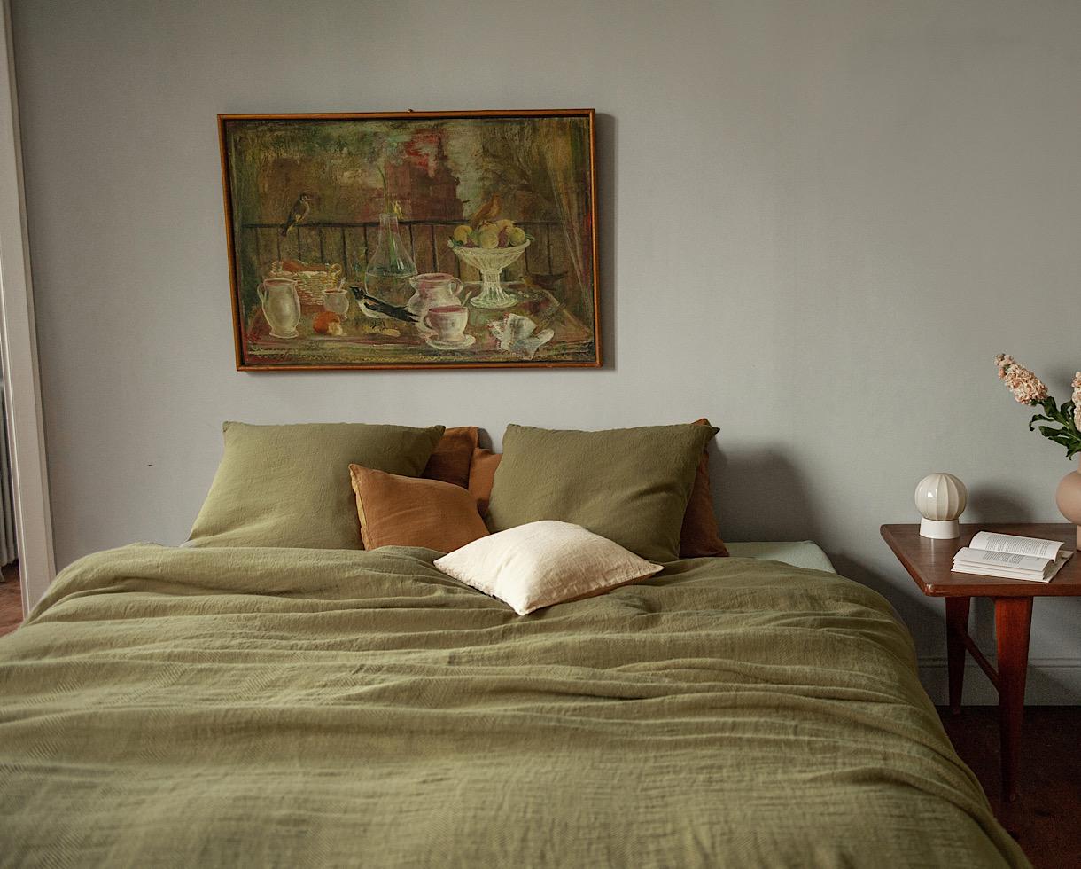 Housse de couette chanvre pur Kaki - Couleur Chanvre