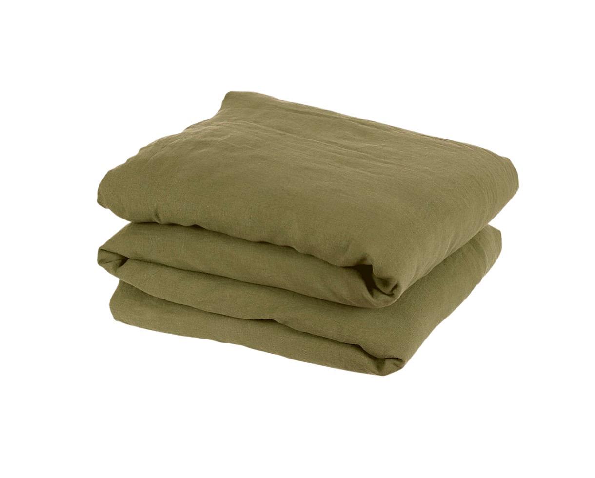 Housse de couette chanvre pur Kaki - Couleur Chanvre
