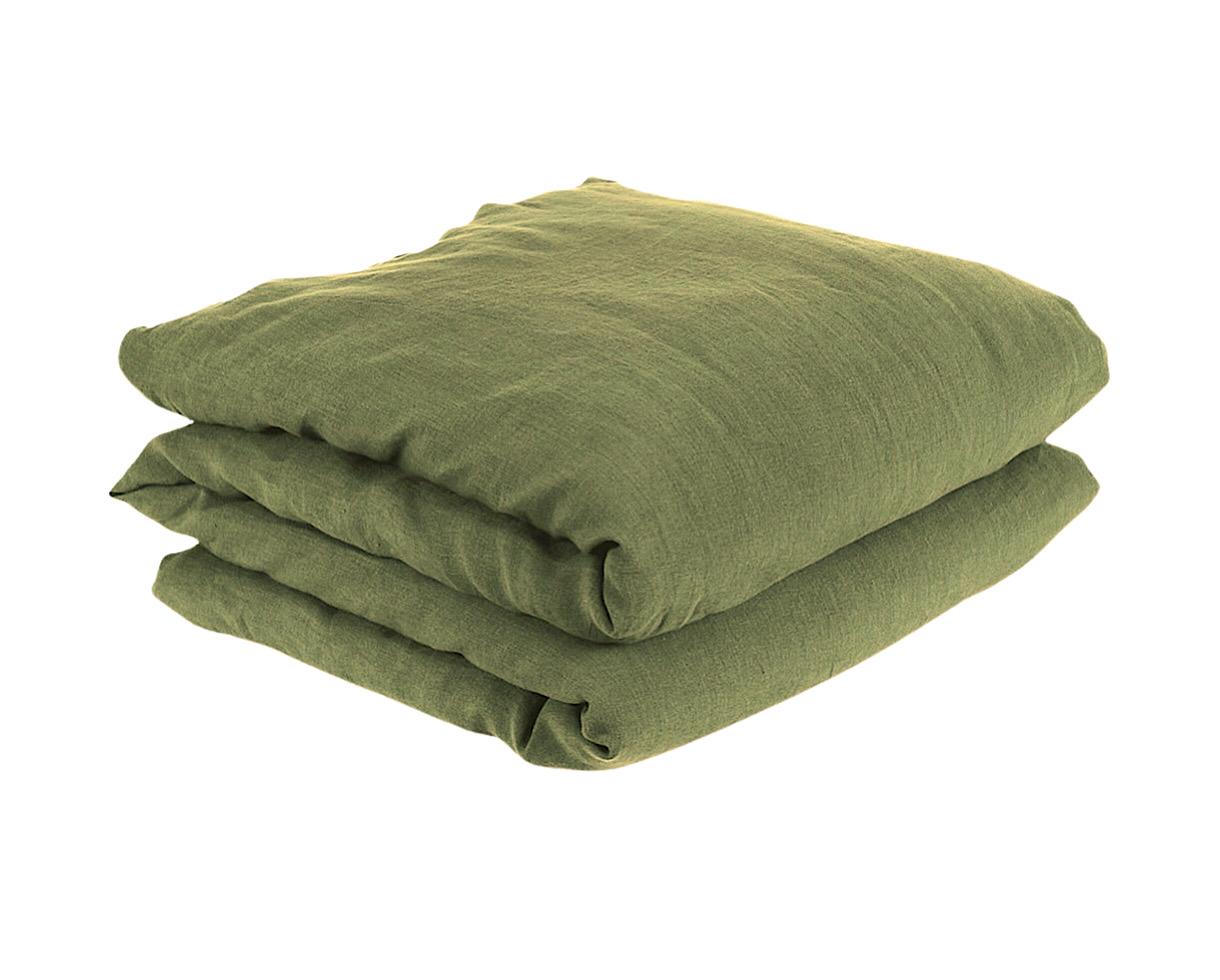 Housse de couette chanvre pur Kaki - Couleur Chanvre