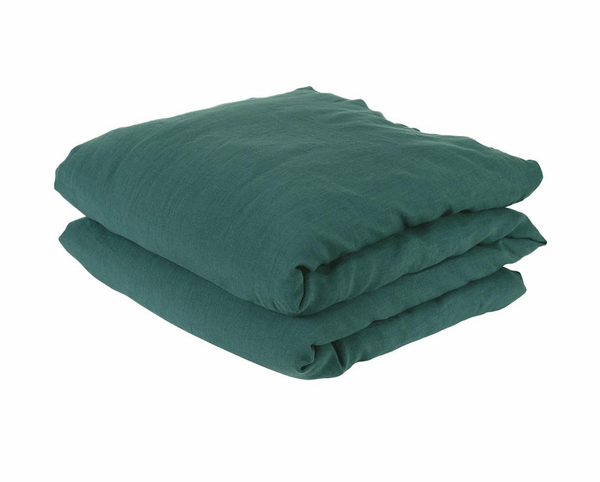 Housse de couette en chanvre Vert Emeraude - Couleur Chanvre