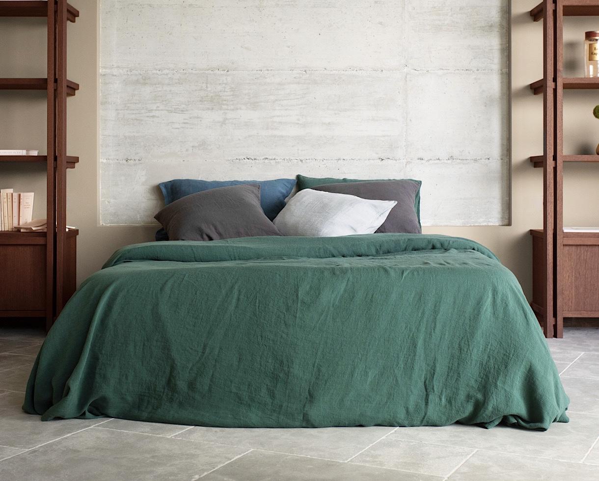 Housse de couette chanvre pur Vert Emeraude - Couleur Chanvre