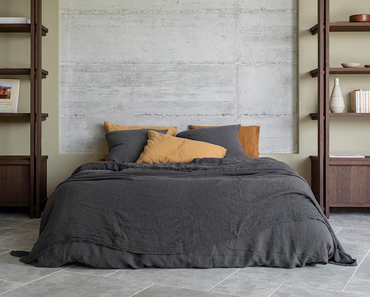 Housse de couette chanvre pur Anthracite - Couleur Chanvre