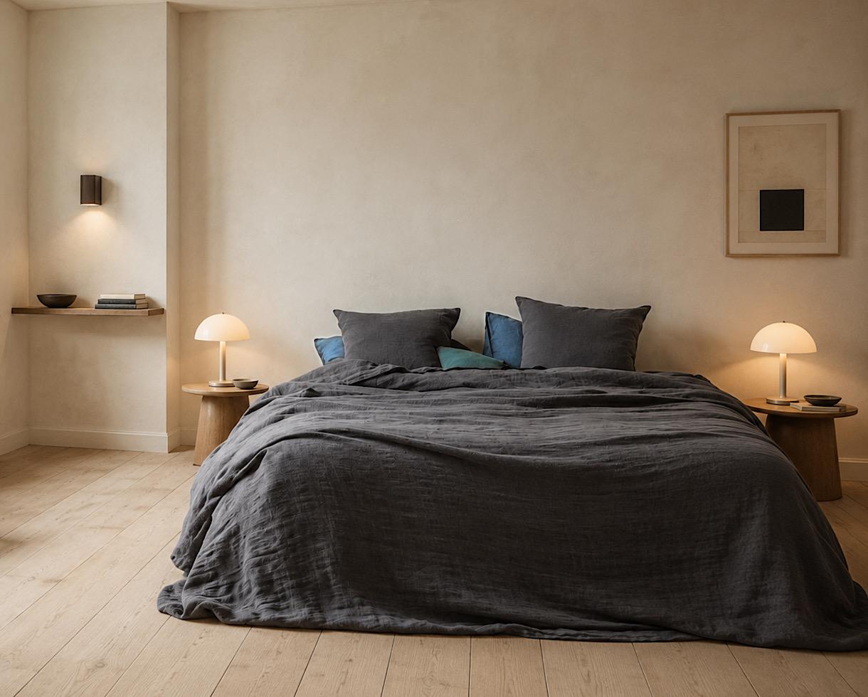 Housse de couette chanvre pur Anthracite - Couleur Chanvre