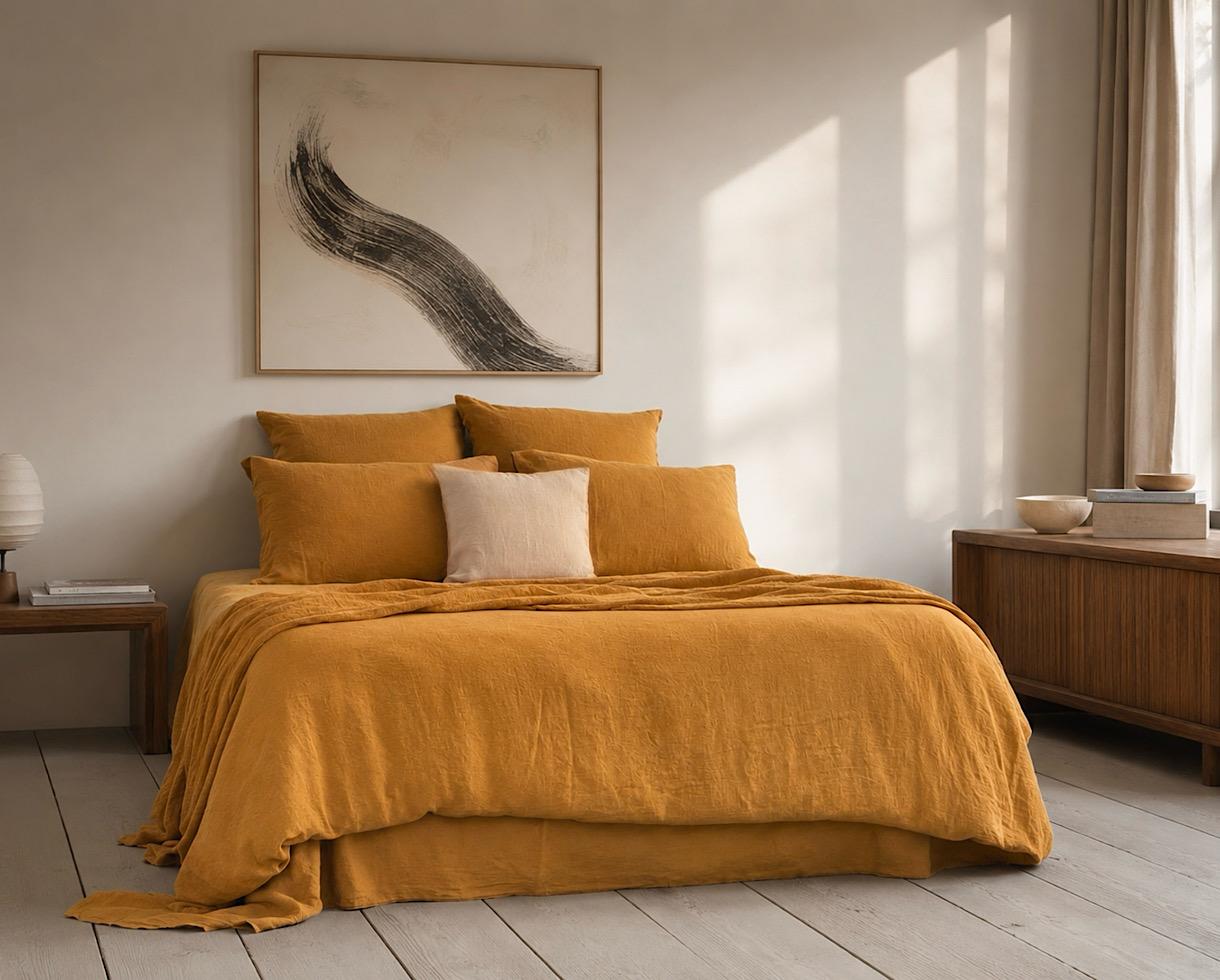 Housse de couette chanvre pur Ambre - Couleur Chanvre