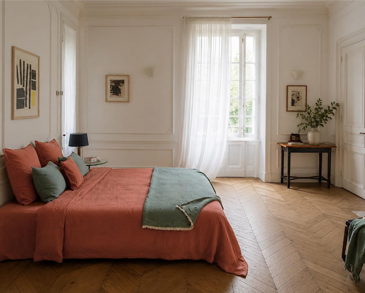 Housse de couette chanvre pur Terre de Toscane - Couleur Chanvre