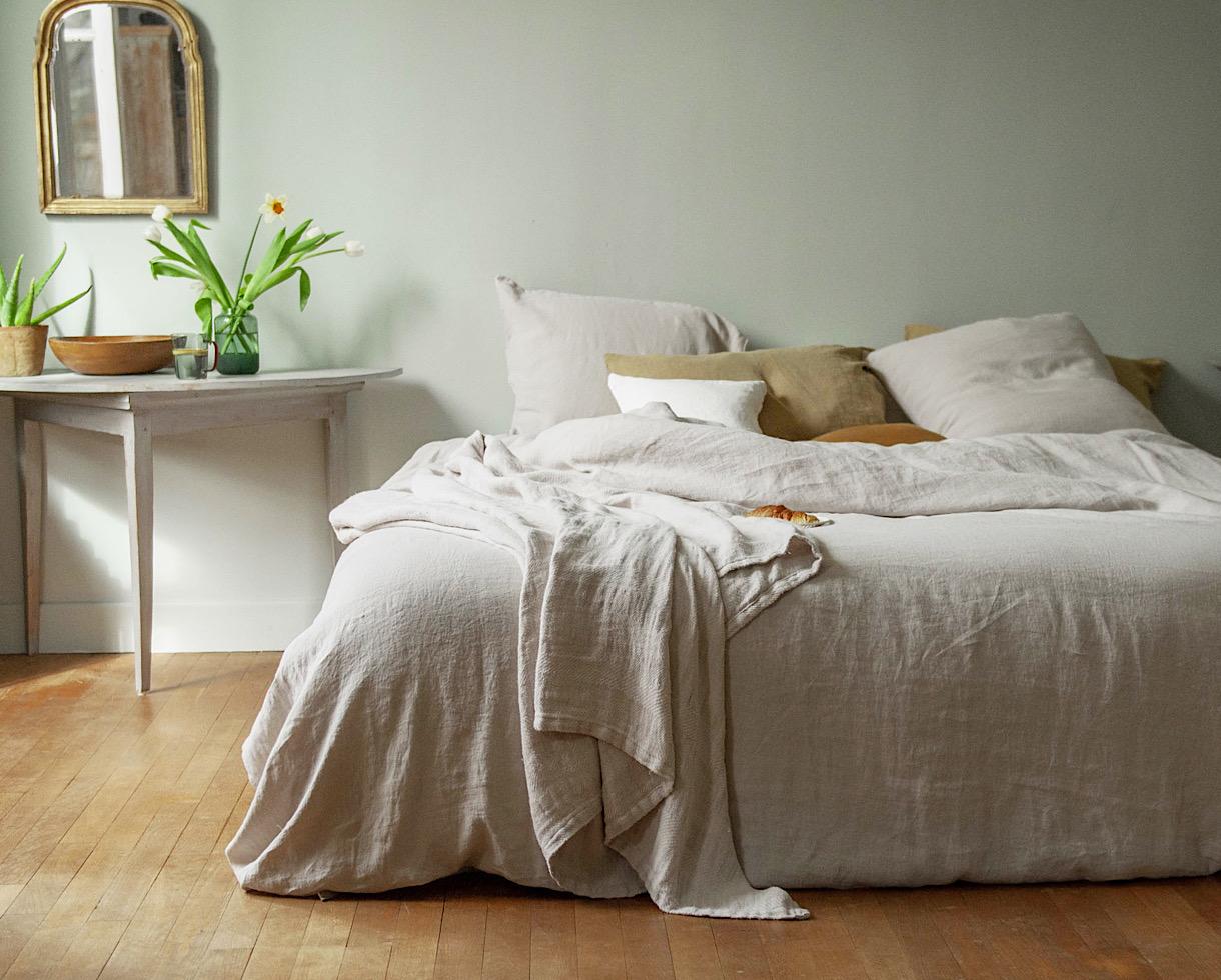 Housse de couette chanvre pur Gris Perle - Couleur Chanvre