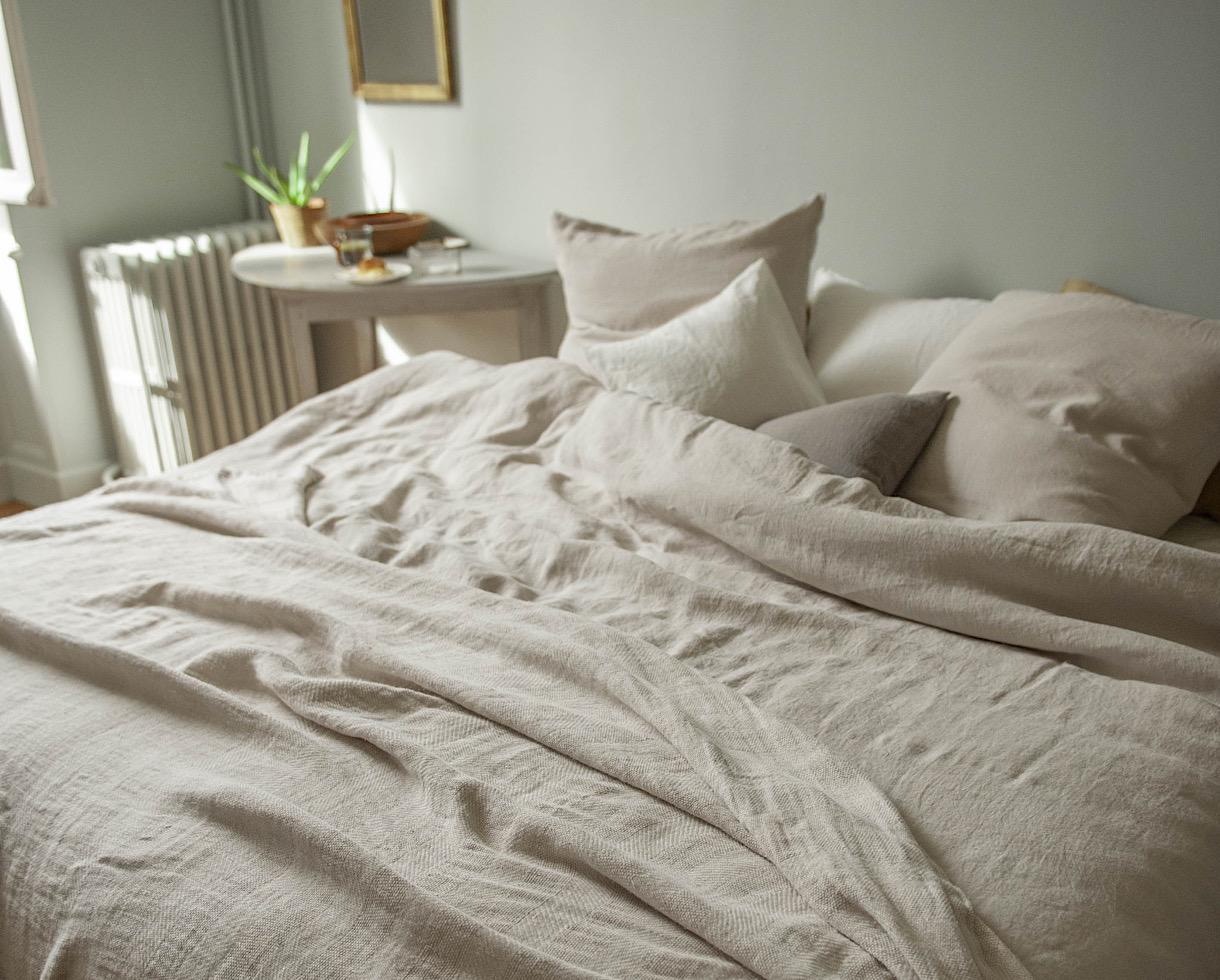 Housse de couette chanvre pur Gris Perle - Couleur Chanvre
