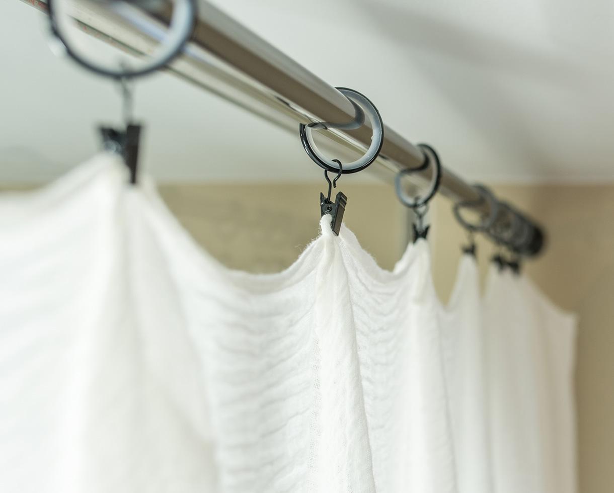 Rideau en gauze de chanvre Blanc de chaux - Couleur Chanvre