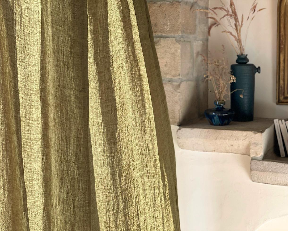 Gauze curtain Khaki - Couleur Chanvre