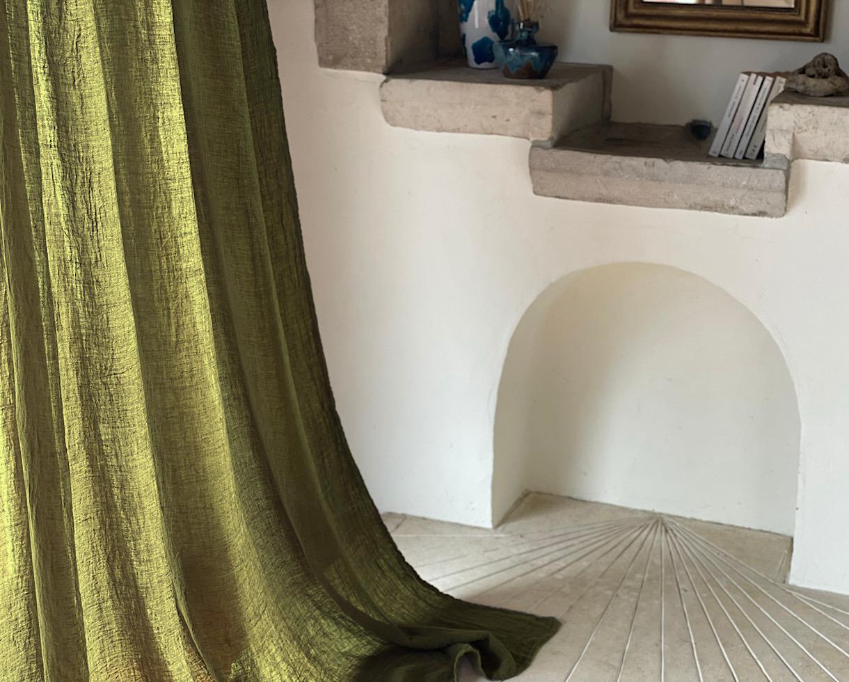 Gauze curtain Khaki - Couleur Chanvre