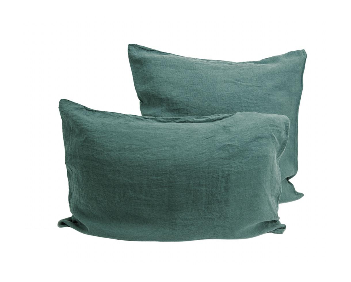 Taie d'oreiller chanvre pur Vert Emeraude - Couleur Chanvre
