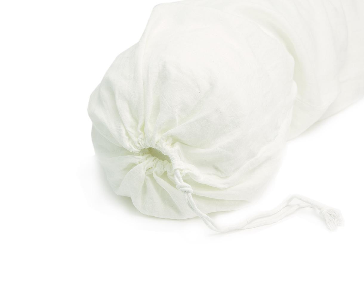 Housse de traversin chanvre pur Blanc de chaux - Couleur Chanvre