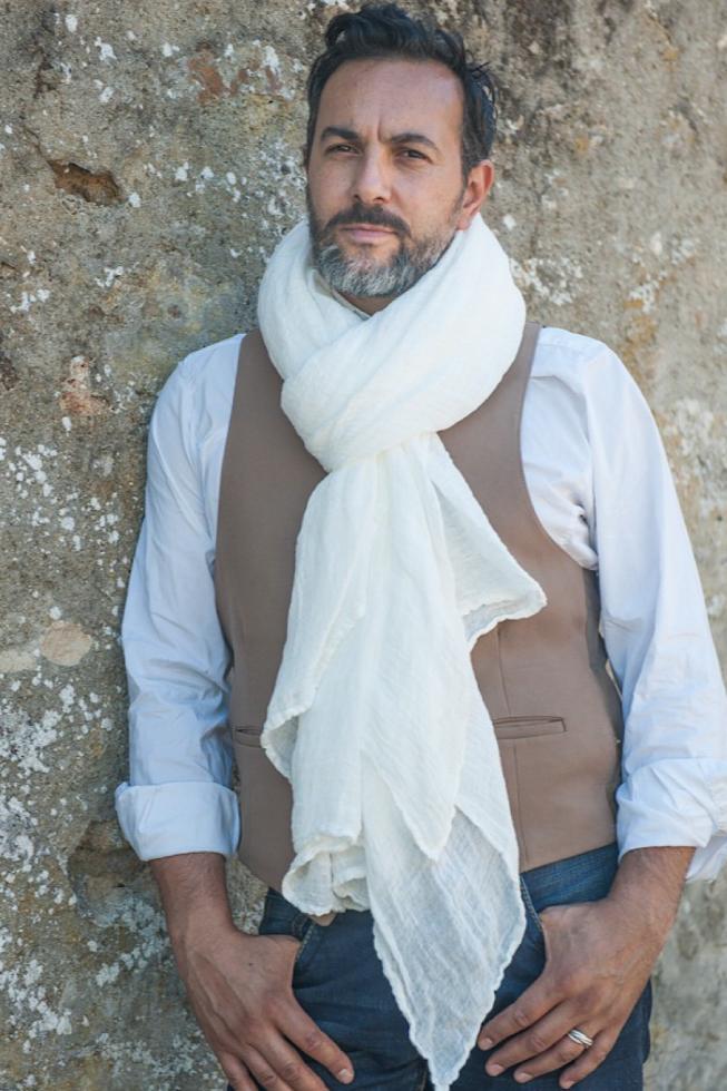 Echarpe en Chanvre pur Blanc de chaux - Couleur Chanvre