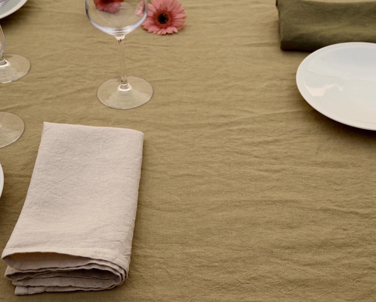 Linen tablecloth Lime Tree - Couleur Chanvre