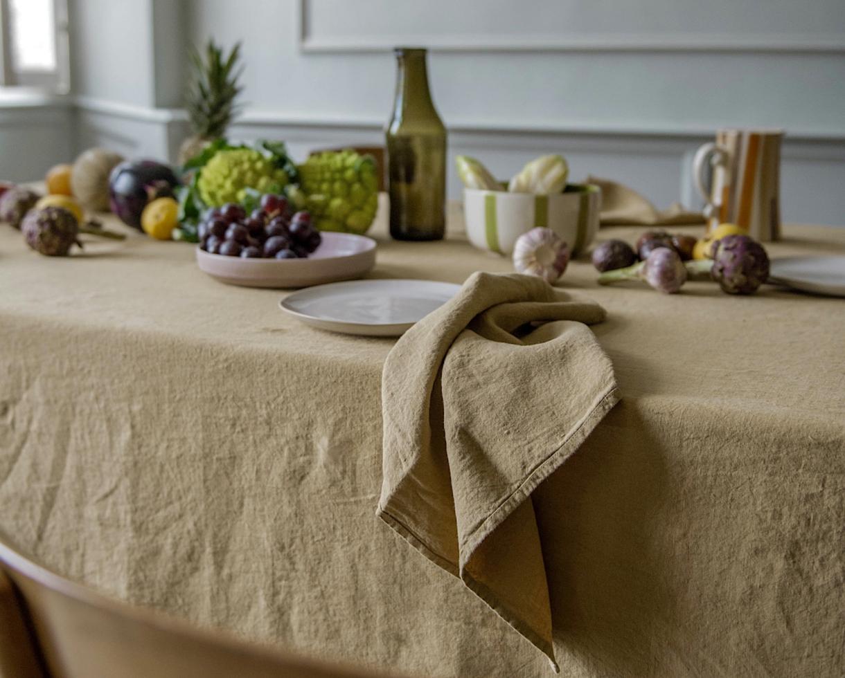 Nappe en lin Tilleul - Couleur Chanvre