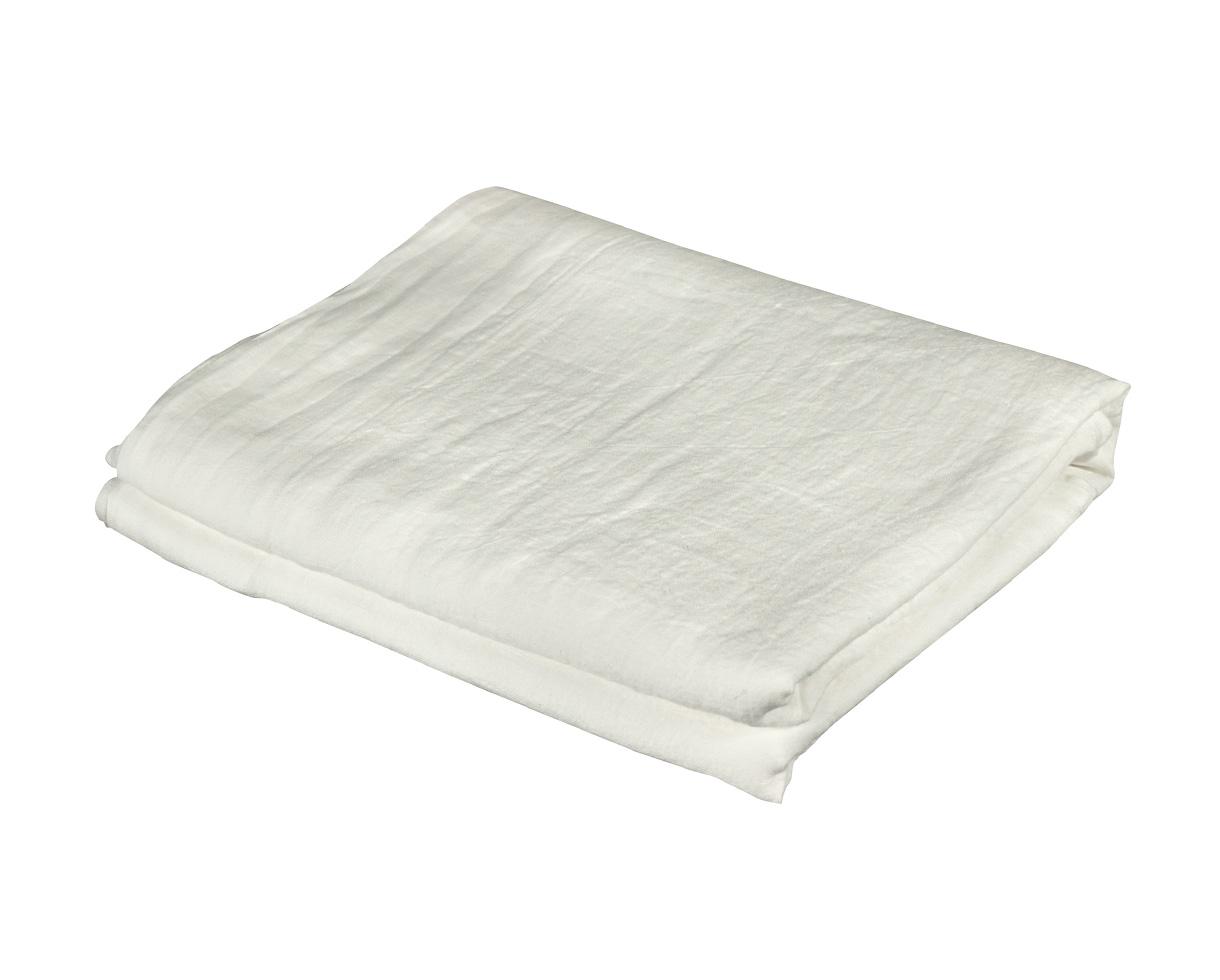 Drap plat en lin 100% Blanc de chaux - Couleur Chanvre