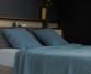 Drap plat en lin 100% Bleu Austral - Couleur Chanvre