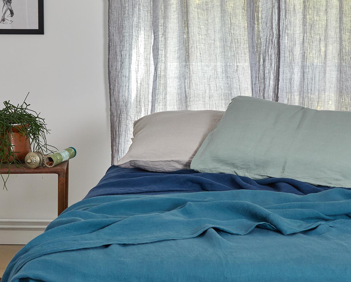 Drap plat en lin - Couleur Chanvre